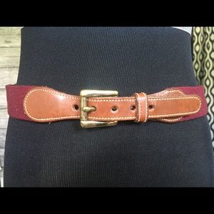 Dooney & Bourke belt, 30, brown and maroon